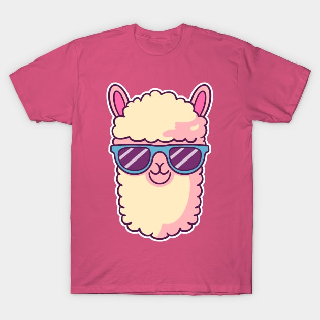 Kawaii Llama Wearing Sunglasses. No Drama Llama T-Shirt by bolincradleyart